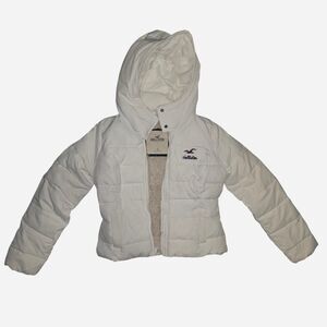 Hollister Sherpa-Lined Light Puffer Jacket  Size Small Womens